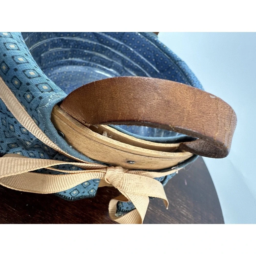 Longaberger Button Basket W/Protector & Classic French Blue Liner 1993